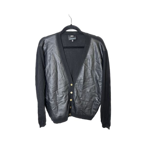 Cynthia Rowley Houston Faux Leather Cardigan XS - Picture 1 of 9